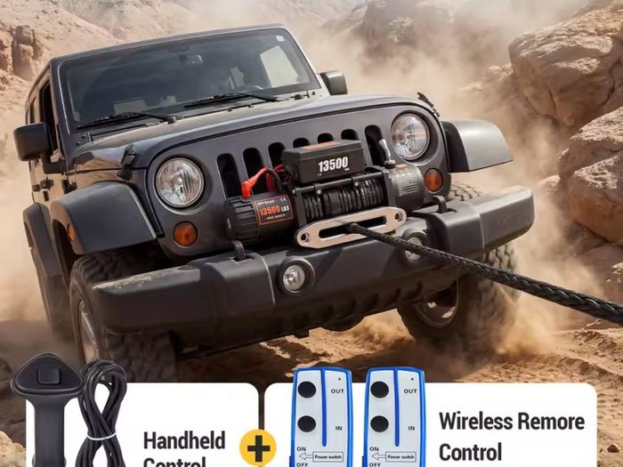 6 tone 12V Electric Winch Synthetic Tow Rope Winch 24M/92FT Lifting Hoist for 4X4 Car Trailer ATV Truck Off Road Boat