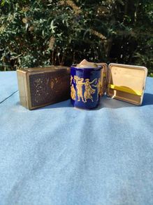 Vintage Colibri table lighter and Two cases