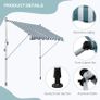 200 x 150cm Patio Adjustable Awning Floor- to-ceiling Retractable Shade,UV Protective Image 6