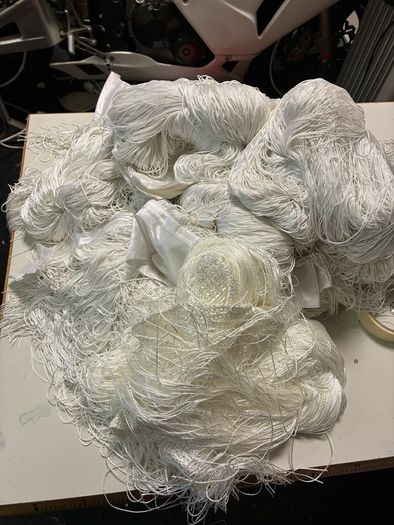 This is a white string curtain