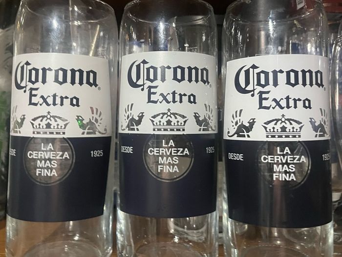 corona extra beer pint glasses