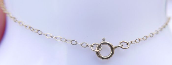 Vintage Solid 9K Gold 375 Pendant Necklace length 18" - 4,07g