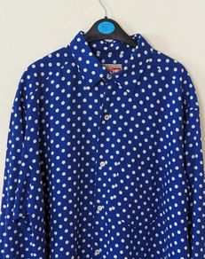 Vintage Blue Polka Dot Shirt