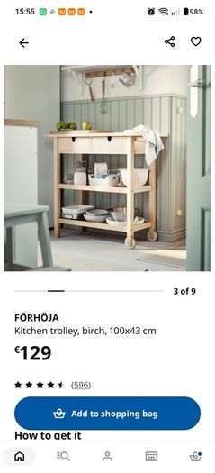 Wooden Island / Trolley (Birch Wood)