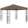 Gazebo with String Lights 3x3 m Taupe Fabric Image 2