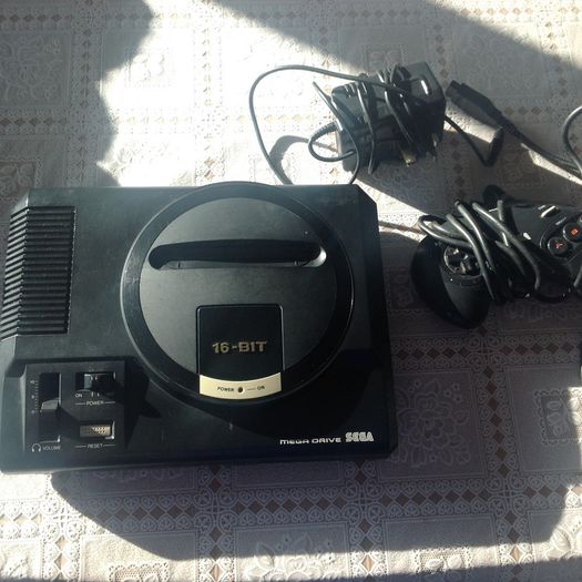 SEGA Mega Drive 16 bit with games.