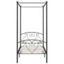 Canopy Bed Frame Grey Metal 120x200 cm Image 3