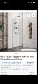 Haven6 8mm Wetroom panel 1000mm