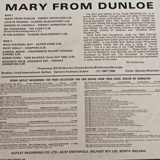Emmet Spiceland and various, Mary From Dunloe & Other Folk Hits, Irish Folk Trad