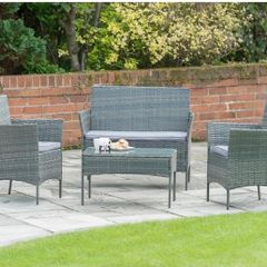 Sorento 4 Pce Garden Sofa Set (Grey)