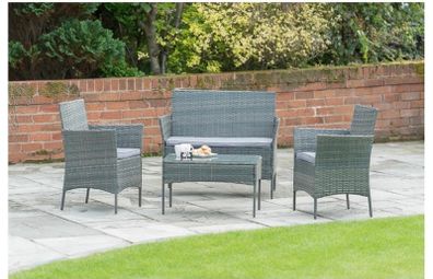 Sorento 4 Pce Garden Sofa Set (Grey)