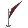 Cantilever Umbrella with Pole and LED Lights Bordeaux Red 250 cm Image 3