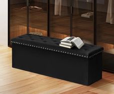 Extra Large Storage Boxes with Lids, Folding Ottoman Bench Seat, Footstool for Living Room,110X40X40cm
