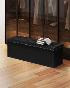 Extra Large Storage Boxes with Lids, Folding Ottoman Bench Seat, Footstool for Living Room,110X40X40cm