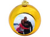 Personalised Christmas Bauble Ornament with Mirror with gold Finish