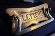 Antique Reclaimed Brass Letterbox with Door Knocker