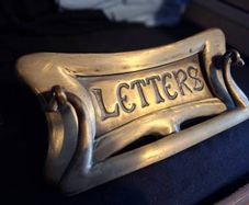 Antique Reclaimed Brass Letterbox with Door Knocker