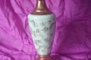 Vintage HOLAND DELFT Brass and Marbled Ceramic Vase