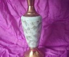 Vintage HOLAND DELFT Brass and Marbled Ceramic Vase