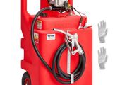 Fuel Caddy, 32 Gallon, Portable Fuel Tank with 12V DC 15 GPM Electric Fuel Transfer Pump, 13 ft Delivery Hose &amp; Aluminum Alloy Manual Nozzle