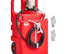 Fuel Caddy, 32 Gallon, Portable Fuel Tank with 12V DC 15 GPM Electric Fuel Transfer Pump, 13 ft Delivery Hose & Aluminum Alloy Manual Nozzle