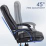 High-back ergonomic office swivel chair, executive seat with tilt function, PU leather gaming chair, supports up to 150kg Black Image 4