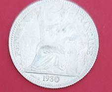1930  FRENCH IndoChina 10 cent Silver coin