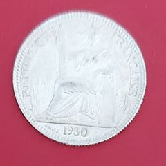 1930  FRENCH IndoChina 10 cent Silver coin