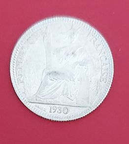 1930  FRENCH IndoChina 10 cent Silver coin