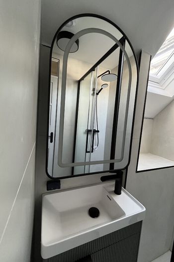 Bathroom Arched Mirror Medicine Cabinet with LED Light