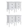 Nightstands 4 pcs with 2 Drawers MDF White Image 2