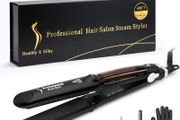 2 In 1 Fast Heat UP Tourmaline Ceramic Professional Steam Hair Straightener Curler For Salon Straightening Iron Styling