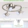 3 Way LED Ceiling Spotlight, Matt Nickel & Swivelling Design, Including 3 X 4W GU10 LED Bulbs (450LM, Cool White 6000K), for Bedroom, Living Room, Kitchen, Hallway, Balcony Image 2