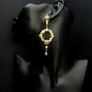 Vintage Style Faux Pearl Boho Chic Drop Gold Earrings Image 7