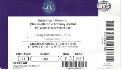Conor Benn Professional Boxing Debut Full Ticket - April 9, 2016 - 0007