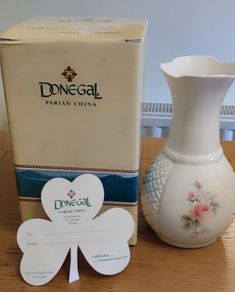 Donegal China Irish Parian Rose Pattern Porcelain Vase