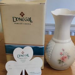Donegal China Irish Parian Rose Pattern Porcelain Vase