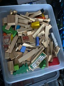Large Box of Wooden blocks