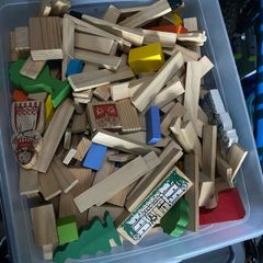 Large Box of Wooden blocks