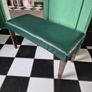 Library footstool Vintage faux racing green fauzx lea5her long footstool Image 9