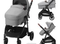 main image for ad Baby Stroller, Infant Toddler Stroller with Bassinet, 3rd-Gear Adjustable Backrest &amp; Foldable &amp; Reversible Seat, Carbon Steel Newborn Stroller with Leg Cover and Mesh Net, Dark Grey