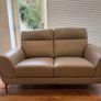 Light grey leather sofa set - 3-seater and 2-seater Image 6