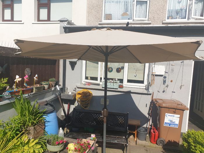 Cream Parasol & Pole For Sale Here
