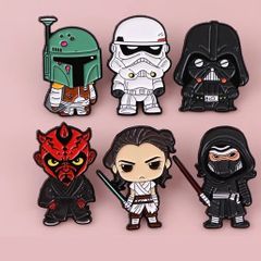 [6-Pack] Star Wars Enamel Pin Bundle | Boba Fett, Darth Vader, Rey & More