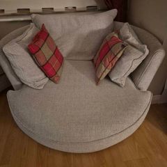 Double Swivel Chair & Footstool
