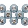 Blue-Grey Crackle Handmade Design Round Ceramic Door Knobs, Vintage, Shabby Chic, Interior Furniture, Cabinet Wardrobe Cupboard Drawers Pulls Handles (8-Pack) Image 2
