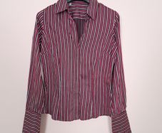 Thomas Pink Jermyn Street London Dark & Pastel Pink Striped Cotton Dress Shirt 8UK/36EU