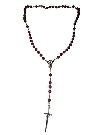 Vintage Catholic/ Saint Mary religious rosary burgundy beads