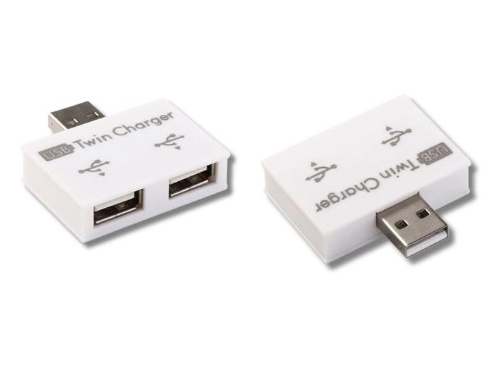 USB 2 Port Hub USB 2.0 Twin Splitter Plug and Play PC Laptop Mac