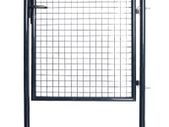 Mesh Garden Gate Galvanised Steel 85.5x100 cm Grey